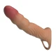 Mânecuță penis texturată cu vibrații și telecomandă, Roz