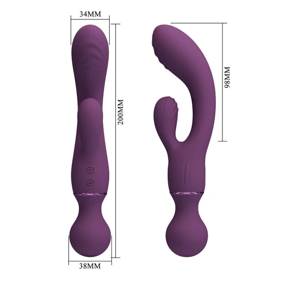 Vibrator Iepuraș G-Spot din silicon, mov