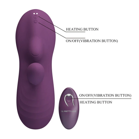 Vibrator sit-down din silicon cu efect termic și telecomandă