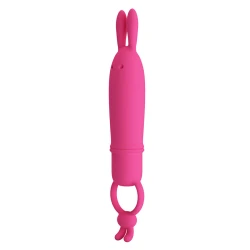 VIBRATOR DELIA RABBIT CU INEL DE REZISTENȚĂ, Roz