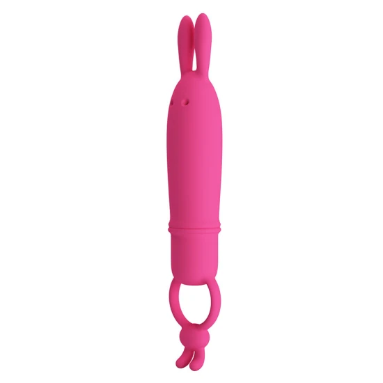 VIBRATOR DELIA RABBIT CU INEL DE REZISTENȚĂ, Roz
