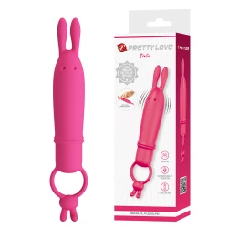 VIBRATOR DELIA RABBIT CU INEL DE REZISTENȚĂ, Roz