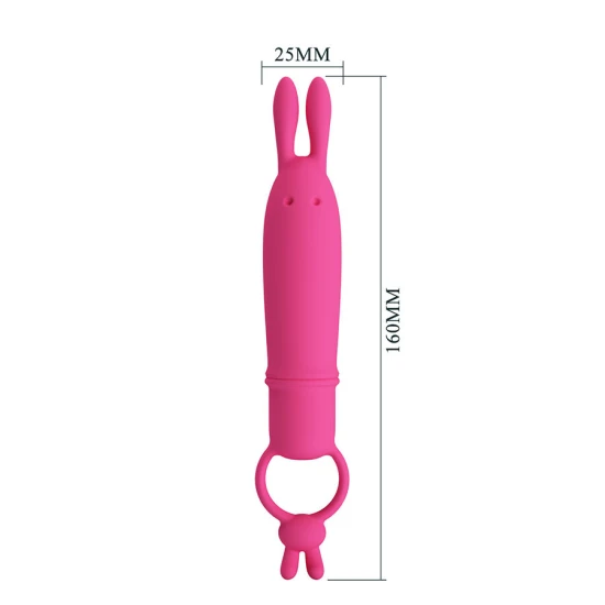 VIBRATOR DELIA RABBIT CU INEL DE REZISTENȚĂ, Roz