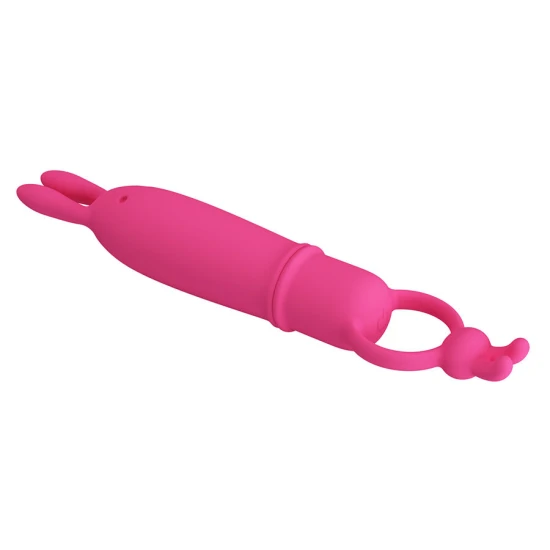 VIBRATOR DELIA RABBIT CU INEL DE REZISTENȚĂ, Roz