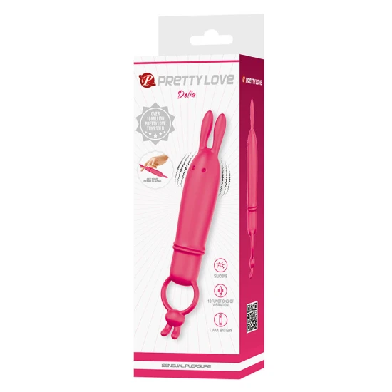 VIBRATOR DELIA RABBIT CU INEL DE REZISTENȚĂ, Roz
