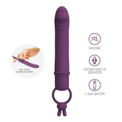 Vibrator tip stilou cu inel de rezistență, Roz