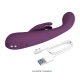 Vibrator iepure cu stimulator din silicon, mov