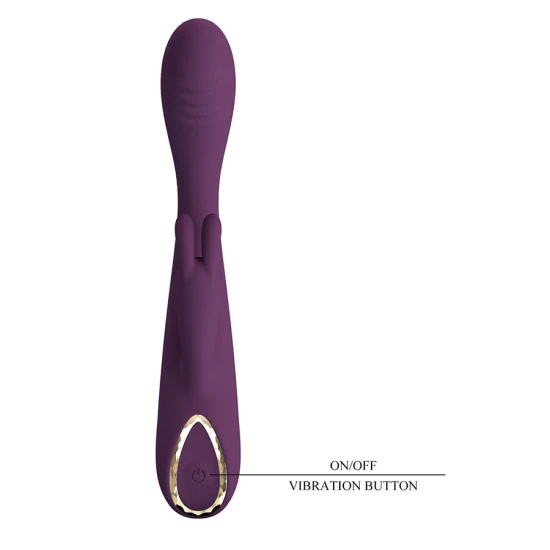 Vibrator iepure cu stimulator din silicon, mov