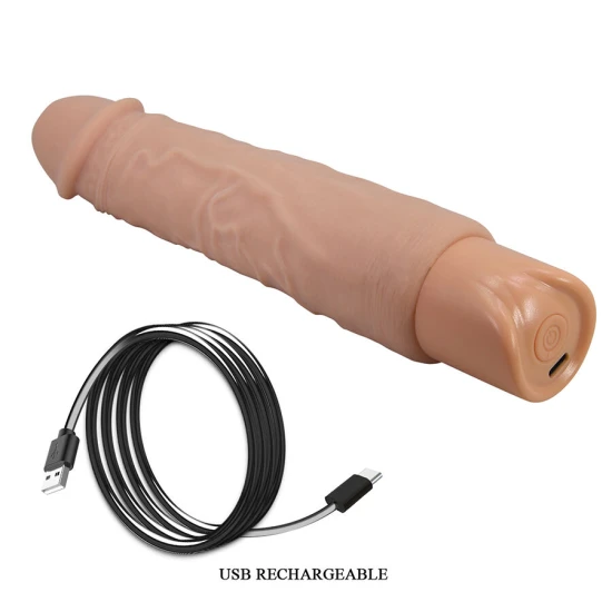 Dildo realist flexibil cu vibrații, material de calitate, negru