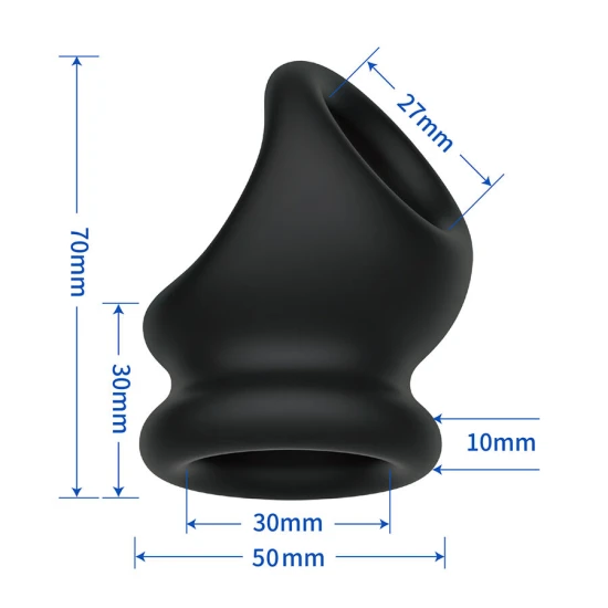 Inel suport penis și testicule, Negru