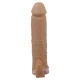 Mânecuță pentru penis cu stimulator clitoridian și vibrații, Roz