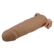 Mânecuță pentru penis cu stimulator clitoridian și vibrații, Roz