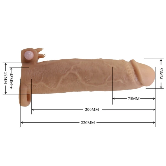 Manson penis cu vibrator clitoridian din TPR, negru