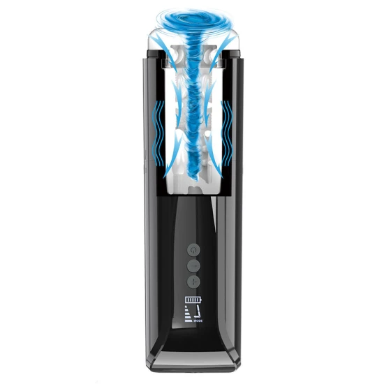 Masturbator Vibrant - Suction și Vibrații, Negru, Unic