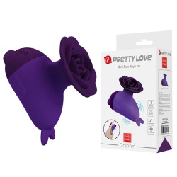 Mini vibrator cu clip, Dolphin, Violet