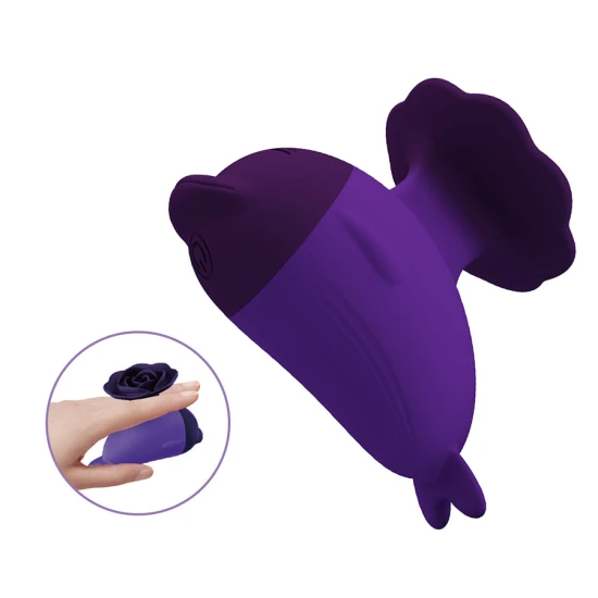 Mini vibrator cu clip, Dolphin, Violet