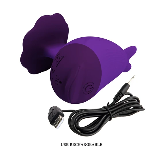 Mini vibrator cu clip, Dolphin, Violet