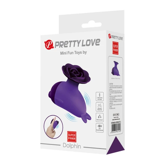 Mini vibrator cu clip, Dolphin, Violet