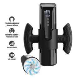 Masturbator cu aspirație și vibrații, USB, LED