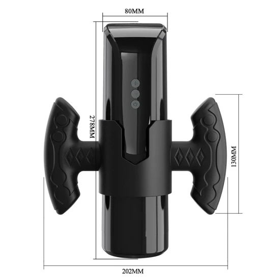 Masturbator cu aspirație și vibrații, USB, LED
