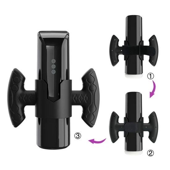 Masturbator cu aspirație și vibrații, USB, LED