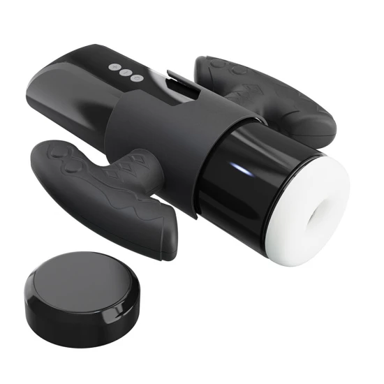 Masturbator cu aspirație și vibrații, USB, LED