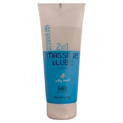 Gel de masaj & lubrifiant 2-în-1 Silky Touch, Negru, 200 ml