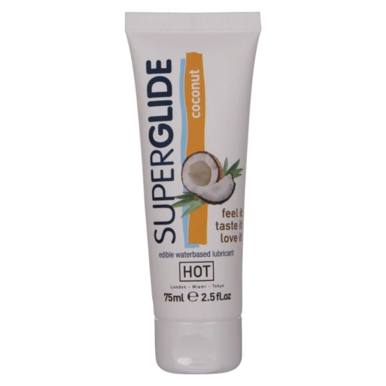 Lubrifiant comestibil SUPERGLIDE pe bază de apă, Cocos, 75 ml