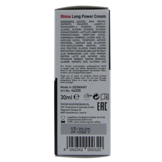 CREMĂ LONG POWER PENTRU BĂRBAȚI - Rinocer, Roz, 30 ml