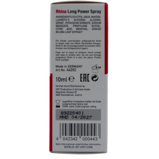 RHINO - Spray Long Power pentru bărbați, Negru