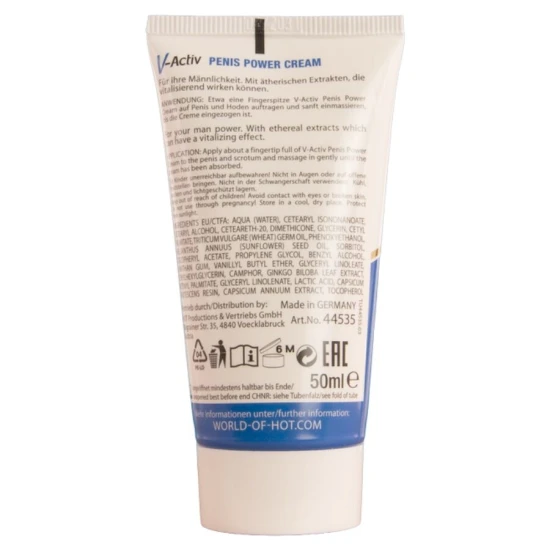 CREMĂ PENTRU PENIS V-ACTIV - Putere, pentru bărbați, 50 ml
