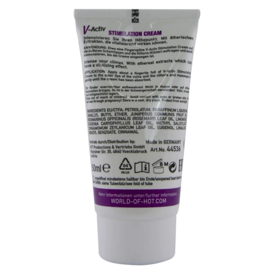 Cremă de stimulare V-Active pentru femei, Negru, 50 ml