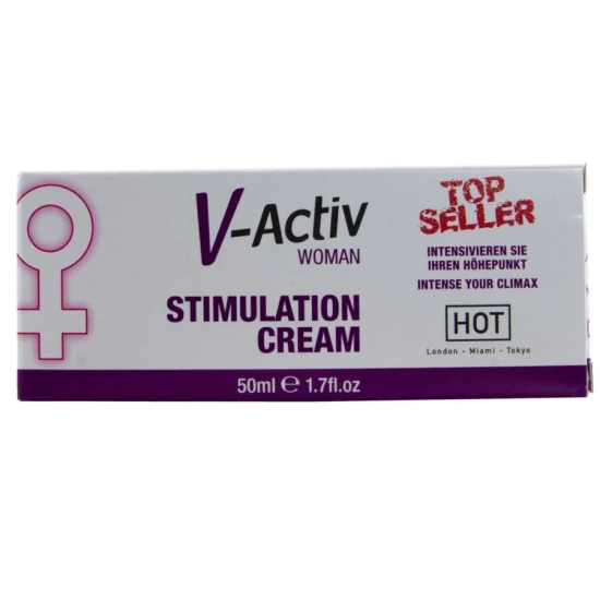 Cremă de stimulare V-Active pentru femei, Negru, 50 ml