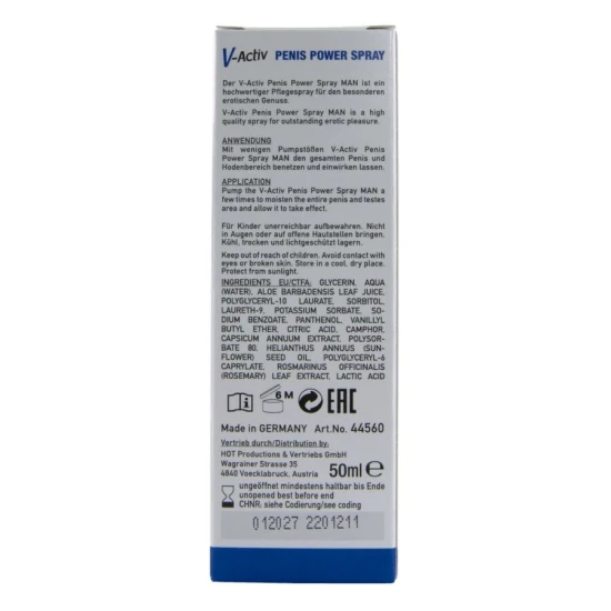 Spray pentru penis cu efect de încălzire HOT - V-ACTIV, 50 ml