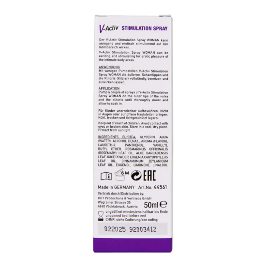 Spray de stimulare V-Active pentru femei, Roz, 50 ml