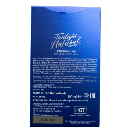 SPRAY NATURAL CU FEROMONI PENTRU BĂRBAȚI Twilight, Negru