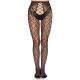 LEG AVENUE - Ciorapi tip plasă 1966 cu model net și chiloț fără întreținere, Negru - One Size