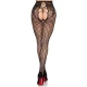 LEG AVENUE - Ciorapi tip plasă 1966 cu model net și chiloț fără întreținere, Negru - One Size