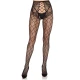 LEG AVENUE - Ciorapi tip plasă 1966 cu model net și chiloț fără întreținere, Negru - One Size