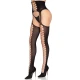 LEG AVENUE - Ciorapi tip suspensor cu bretele atașate, Roz