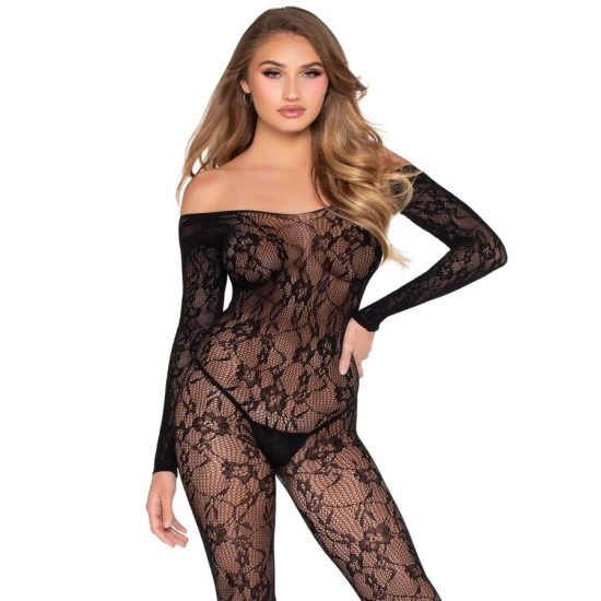 Body sexy Dantelă - Negru, Mărime Unică
