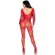 LEG AVENUE - Bodystocking din dantelă, Roșu - One Size