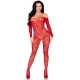 LEG AVENUE - Bodystocking din dantelă, Roșu - One Size