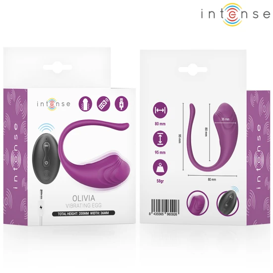 Ou vibrator din material flexibil, mov, cu telecomandă