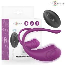 Ou vibrator din material flexibil, mov, cu telecomandă