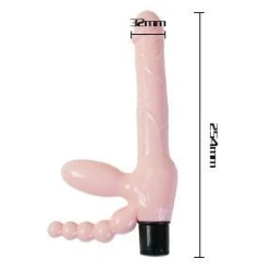 Ham fără curele cu vibrație și stimulare anală - 25.4 cm