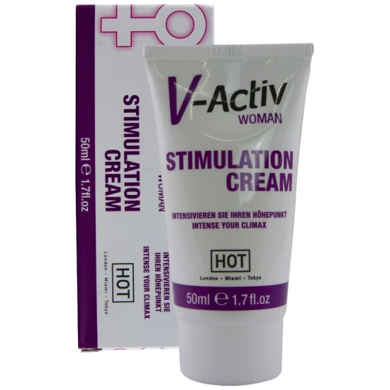 Cremă de stimulare V-Active pentru femei, Negru, 50 ml