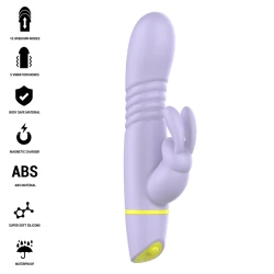 INTENSE - Stimulator Rabbit & Vibrator cu împingere, Roz