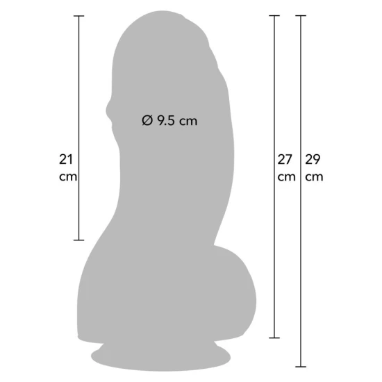 Dildo Inferno Fat Boys - 27 cm, Negru