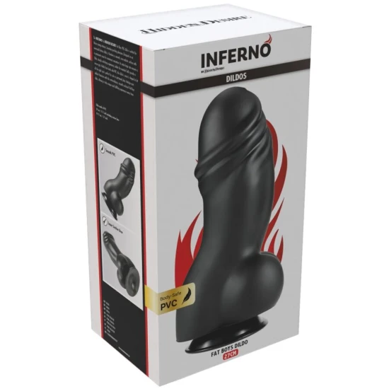 Dildo Inferno Fat Boys - 27 cm, Negru